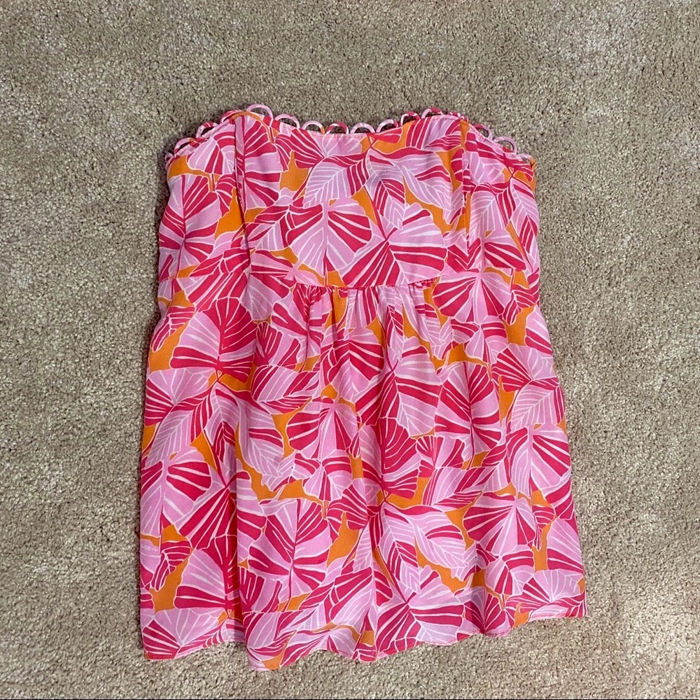 EXTREMELY RARE VINTAGE Lilly Pulitzer Woman’s Strapless Blouse Top size 4